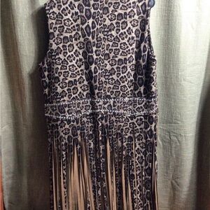 Maxi length fringed western vest. Never worn. Non smoking home. Bibi beautiful